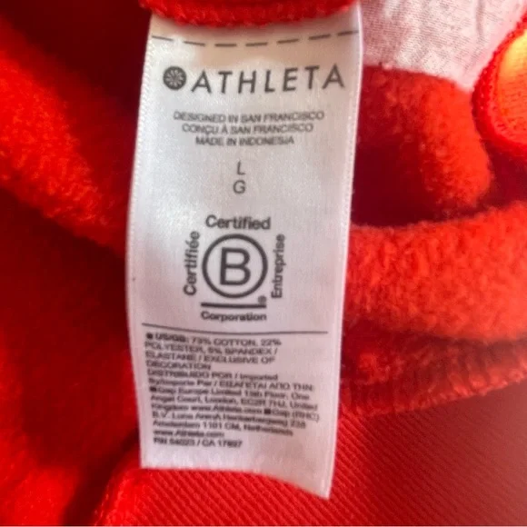Athleta Red Sweatshirt & Jogger Lounge Set Women’s Large - Picture 5 of 5